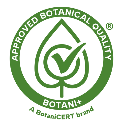 Botani+ approved botanical quality logo