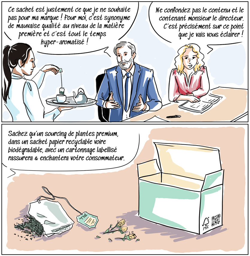 Les sachets de thés et infusions en papier visent un impact environnemental plus raisonné